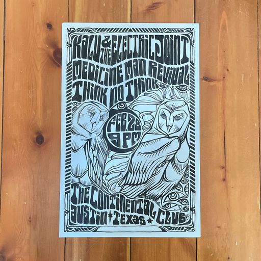 image of Original Poster Illustration - Kalu & the Electric Joint / Medicine Man Revival / Think No Think - 2.28.2020 