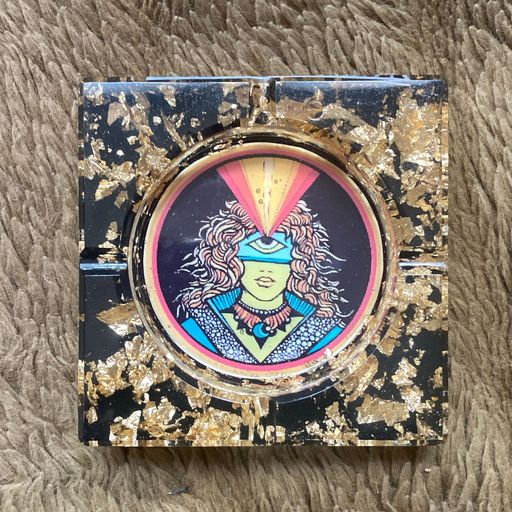 image of KEJ Square Black Gold ashtray