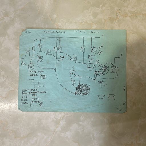 image of Supersonic Fuzz Gun original drawing