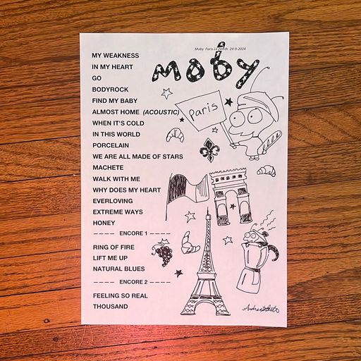 image of Illustrated Setlist Paris Le Zenith 9/24/24