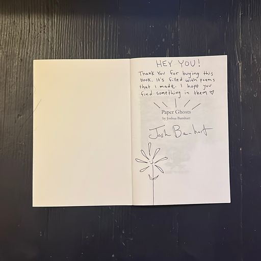 image of “Paper Ghosts” autographed copy of Poetry Book