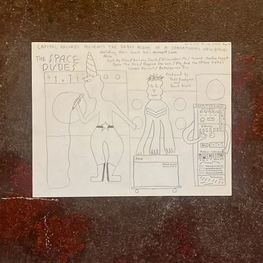 image of “The Space Dudes” fake ad drawing