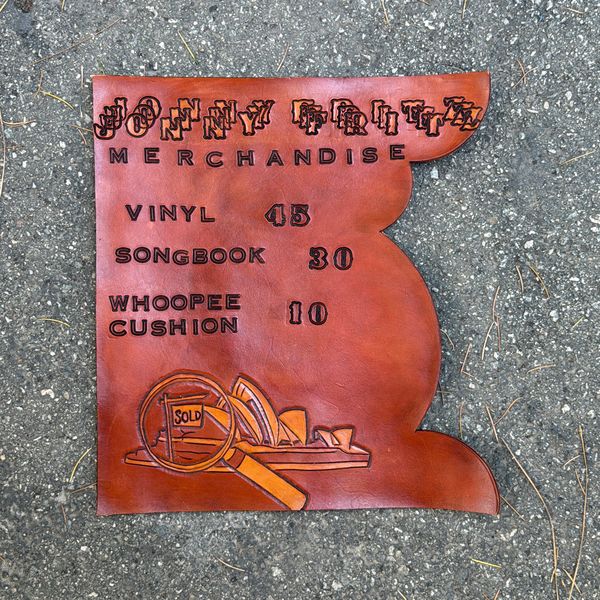 image of Hand Carved Leather Merch Sign
