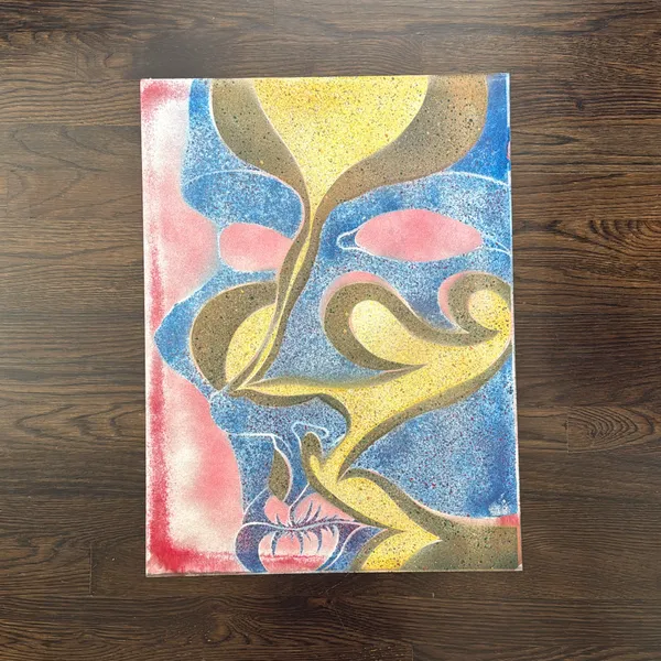 image of “The Face” Spray Paint and Stencil on Paper 18x24