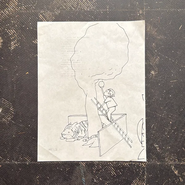 image of “Fruit Pickin’” photocopy and typewriter on reclaimed paper