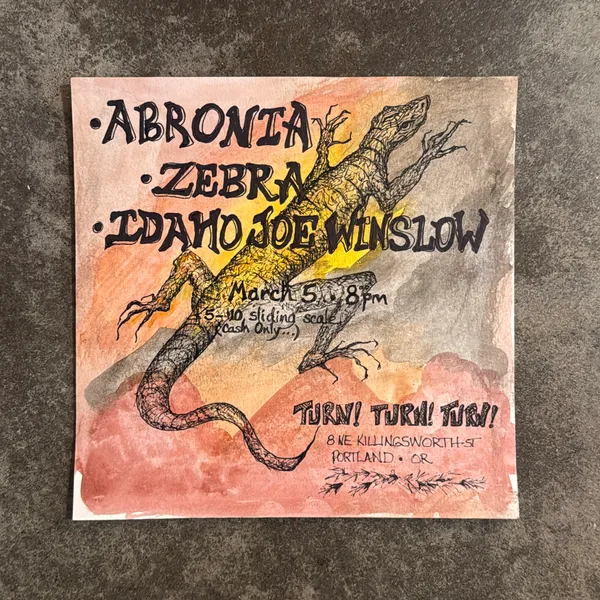 image of Original Show Poster, Watercolor & Ink on Cardstock (7.5”x7.5”)