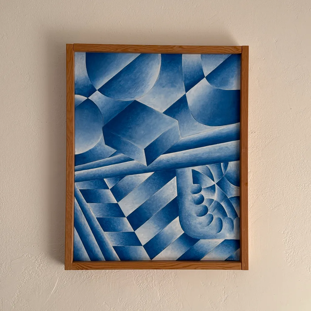 image of Jimi Hendrix’s Meandering Blues, Acrylic on wood panel with Frame 