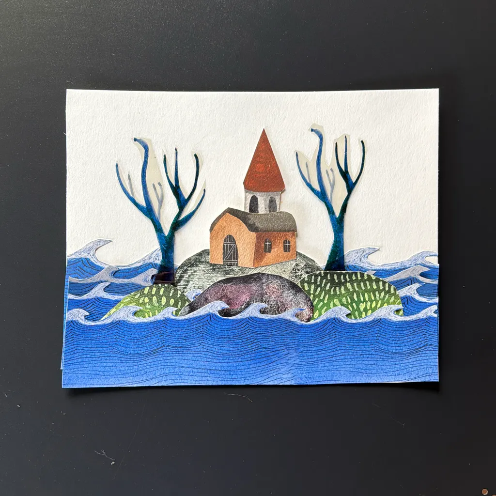 image of “The Grass in the Sea” Collage#1 from stop motion animation