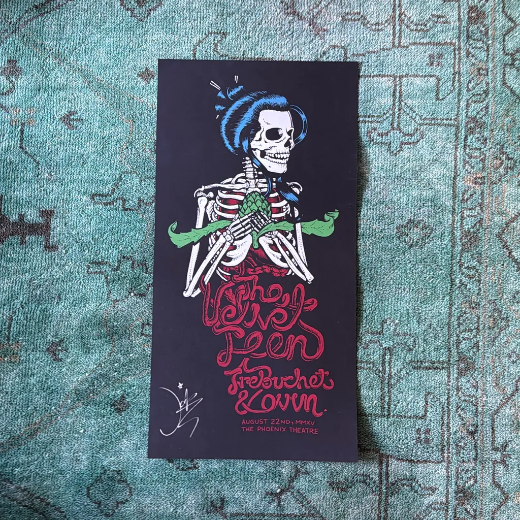 image of Velvet Teen Show Poster 8/22/2015. Signed Silkscreened 