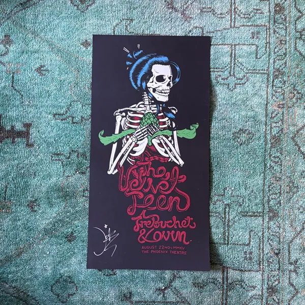 image of Velvet Teen Show Poster 8/22/2015. Signed Silkscreened