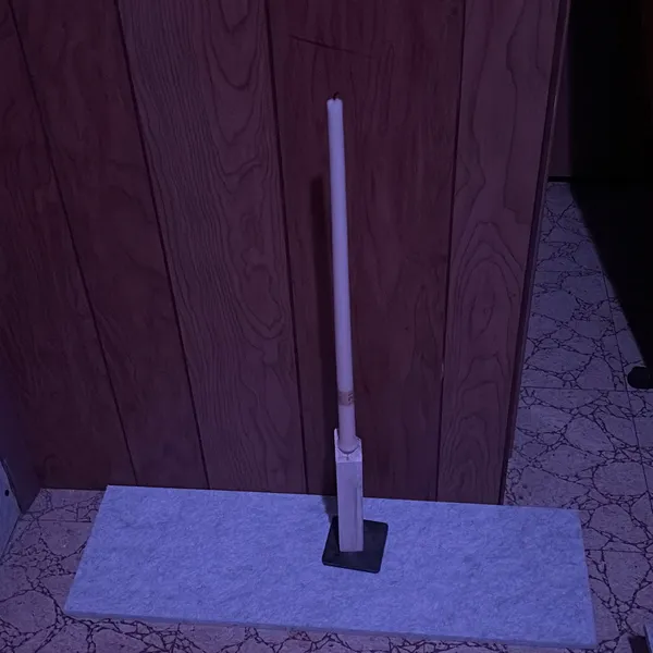 image of Handmade candle stand with candle