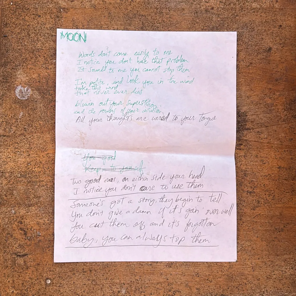 image of Handwritten Lyrics for “Death Of The Party