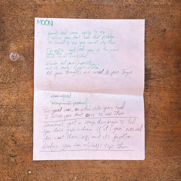 image of Handwritten Lyrics for “Death Of The Party