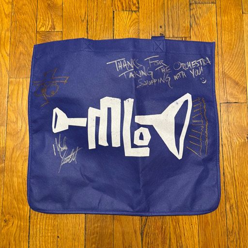 image of MLO trumpet logo tote