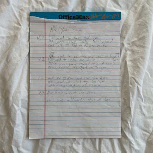 image of Hand written, studio utilized lyrics sheets