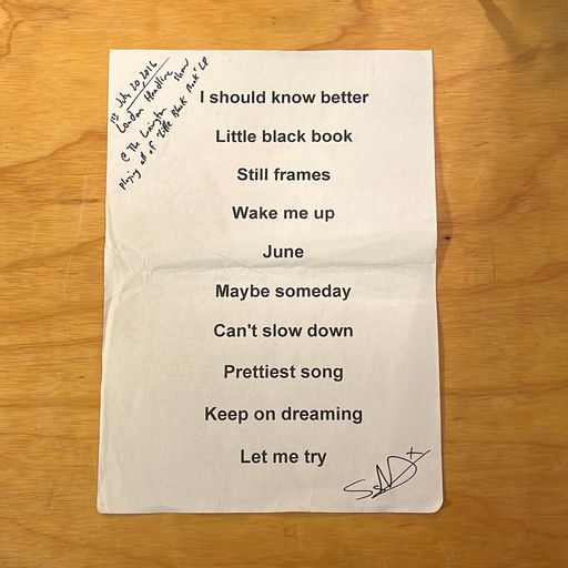 image of Set list from 1st Headline Show in London (Little Black Book Release)