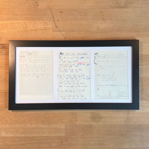 image of Handwriten Original Lyrics from Little Black Book LP 